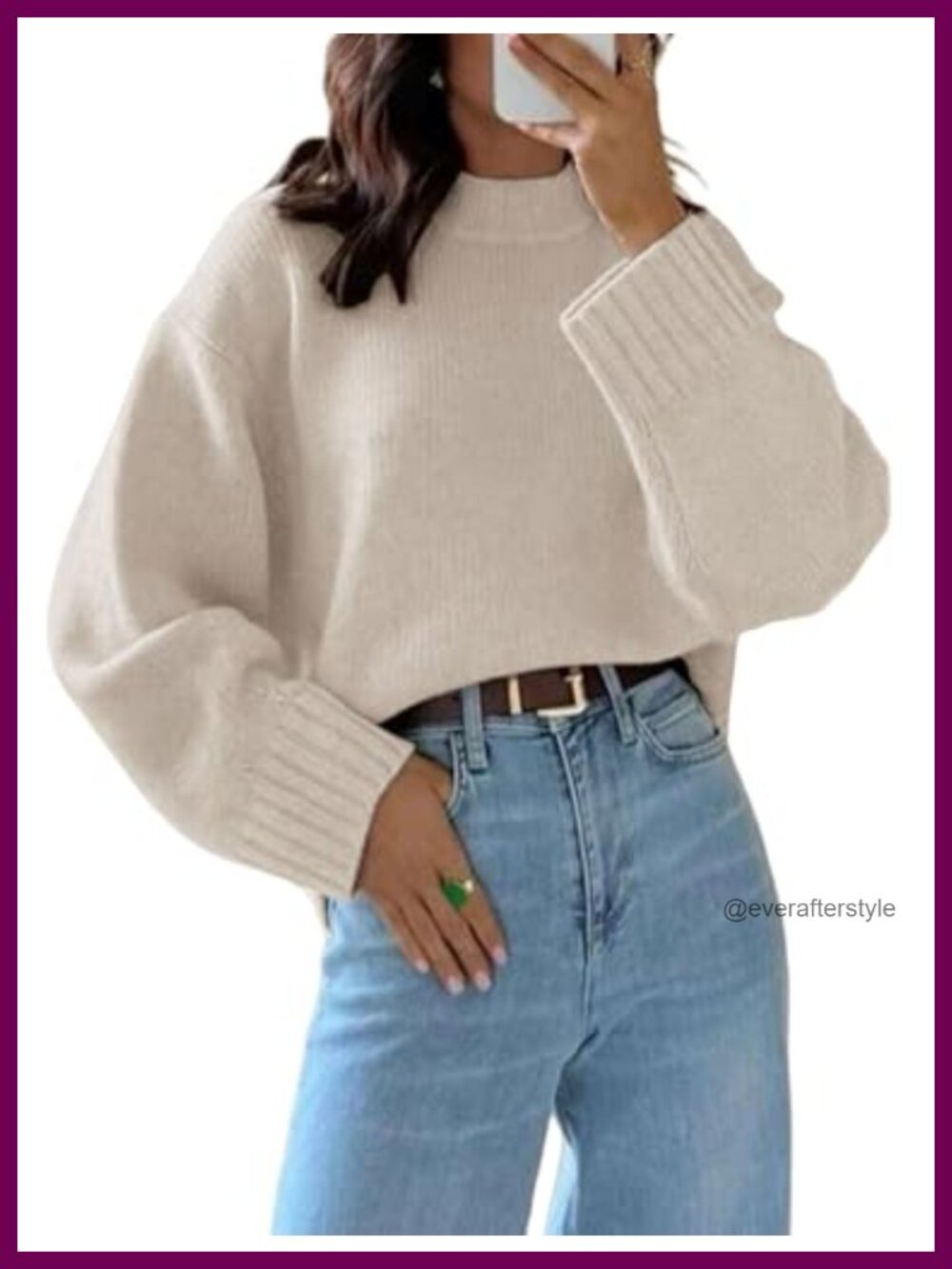 Cozy Long Sleeve Knit Pullover Sweater Crew Neck Casual